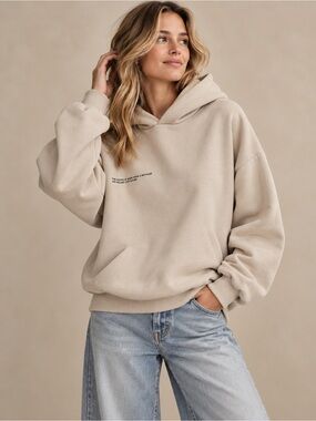 PANGAIA Recycled Organic Cotton Hoodie in Beige Oatmeal
